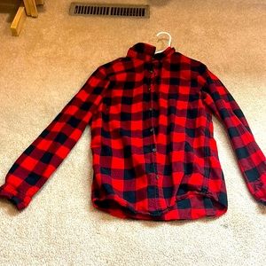 Button down long sleeve, CAT & JACK, XL (14-16), black and red